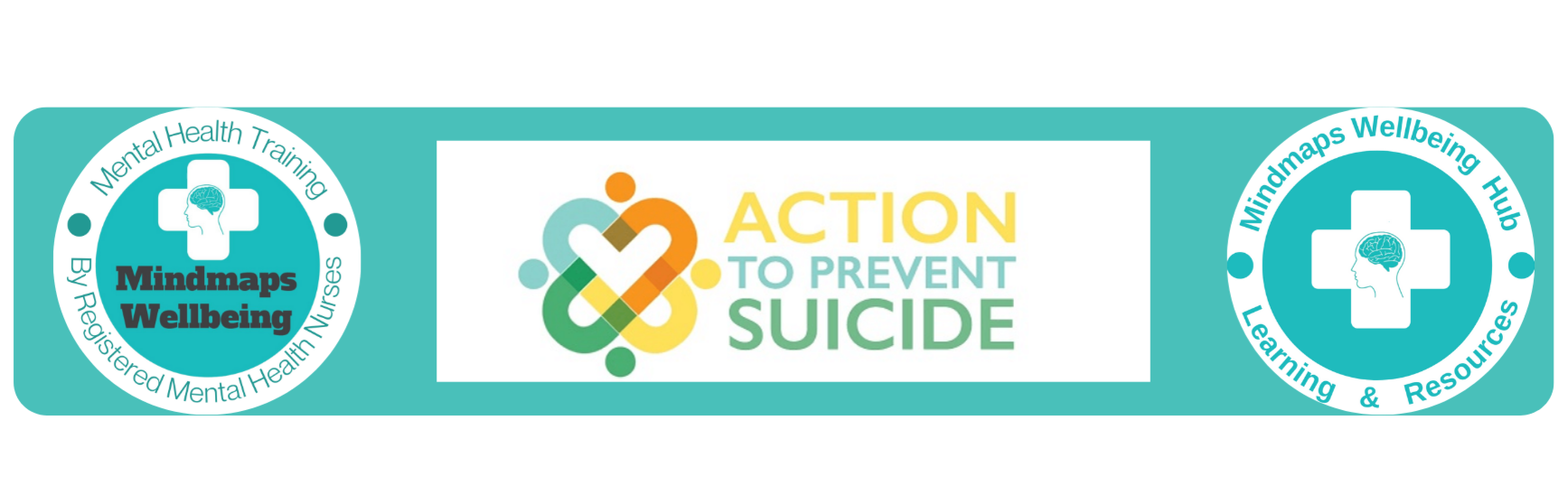 Mindmaps Wellbeing & Action to Prevent Suicide logos